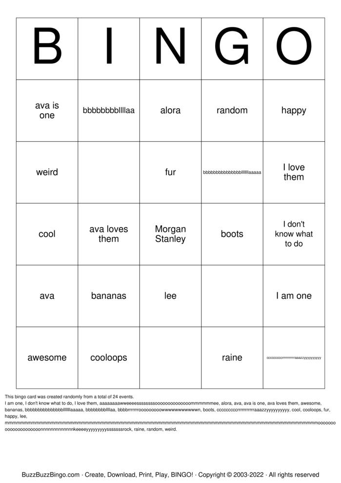 random Bingo Cards to Download, Print and Customize!