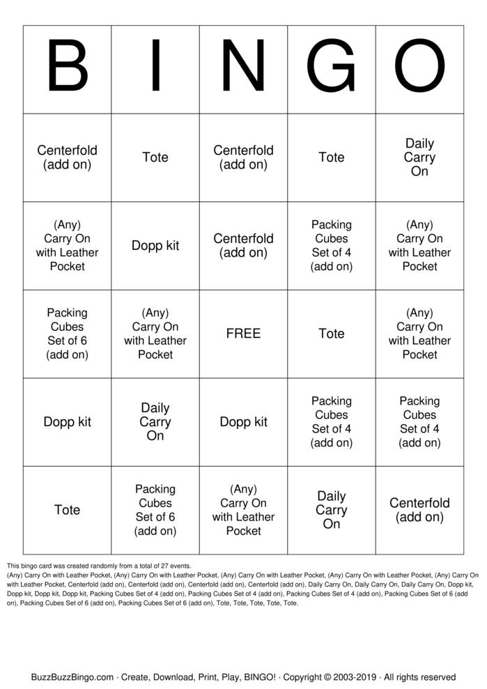 Custom Bingo Cards to Download, Print and Customize!