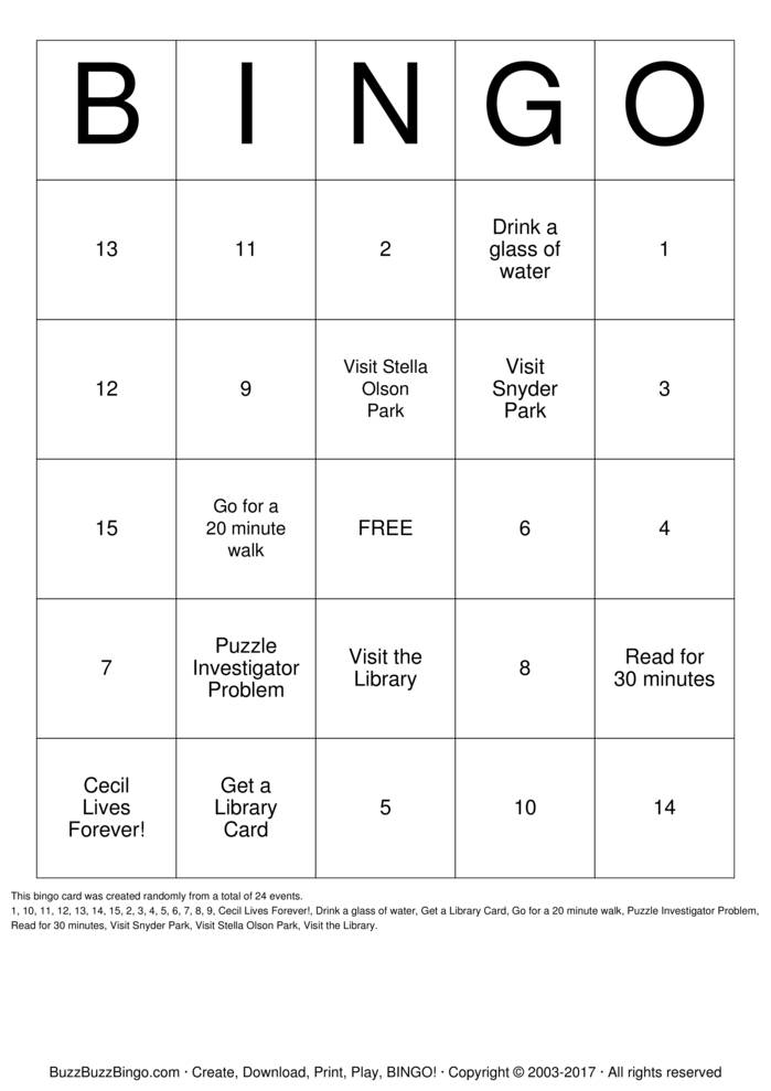Homework Bingo Bingo Cards to Download, Print and Customize!