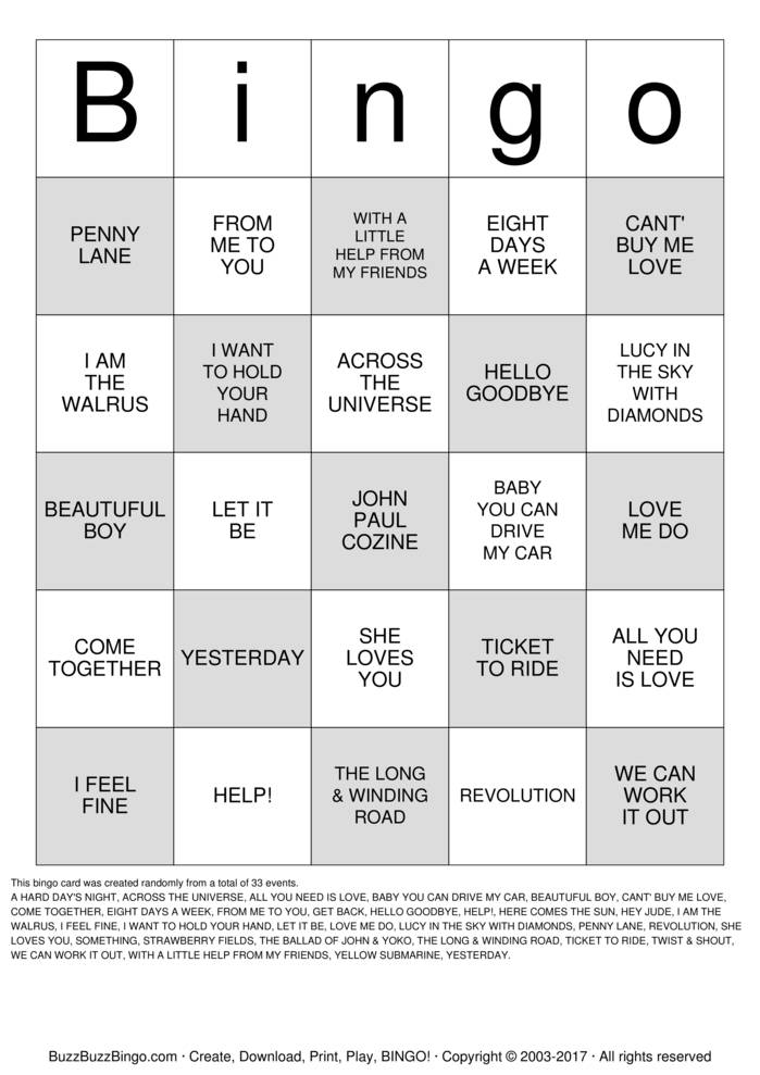 Custom Bingo Cards to Download, Print and Customize!