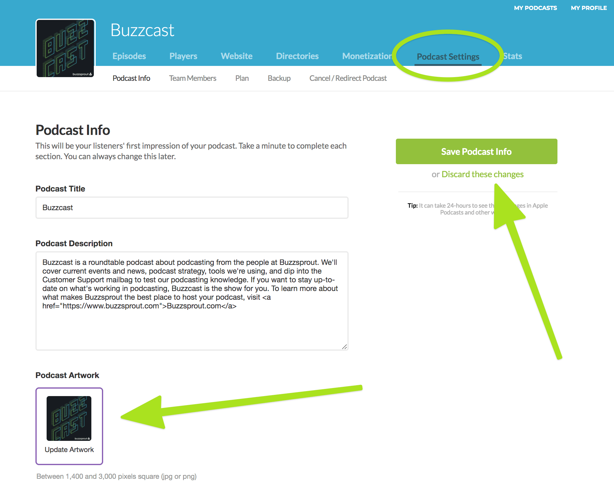 Uploading podcast artwork Buzzsprout Help