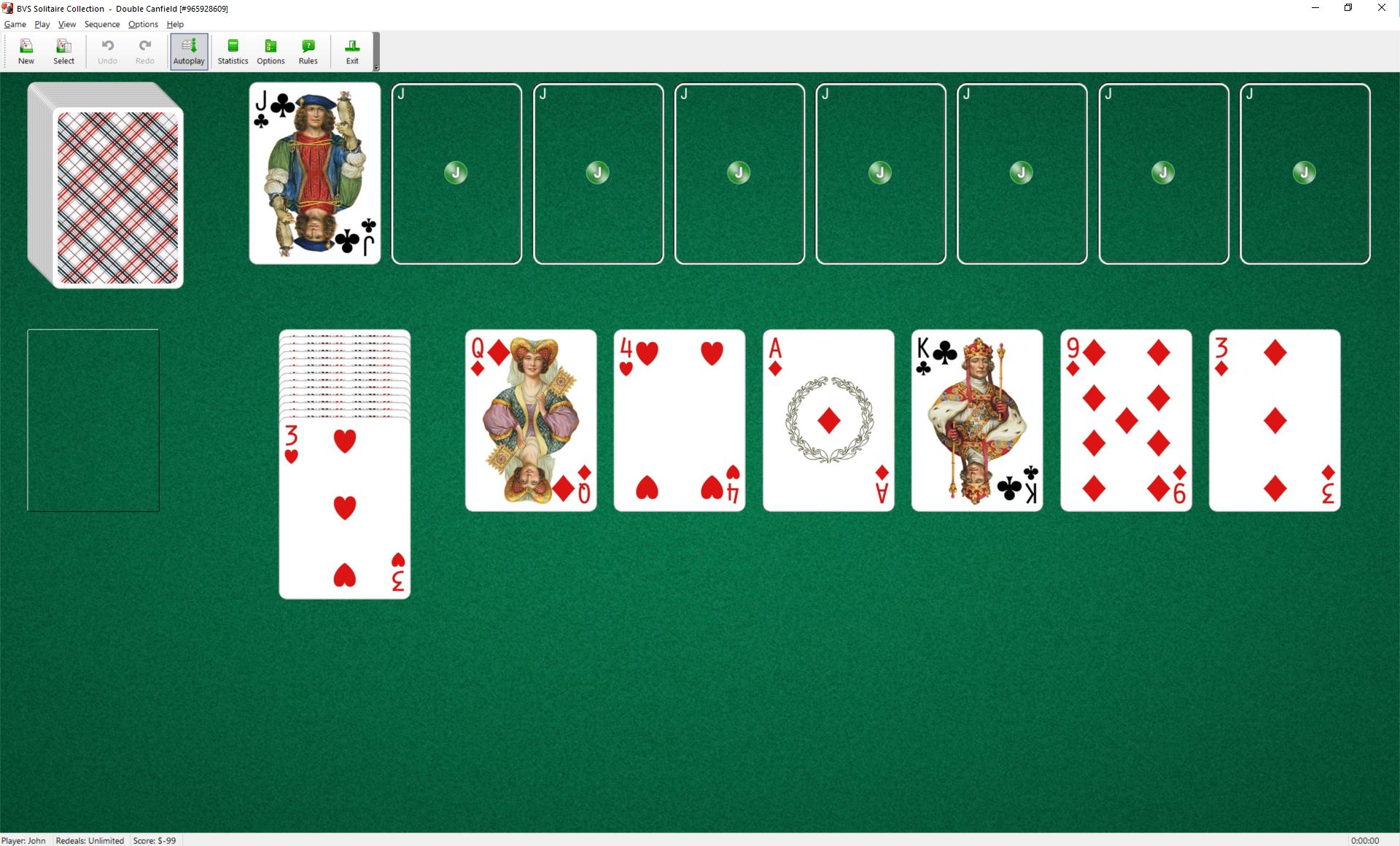 Double Canfield Solitaire