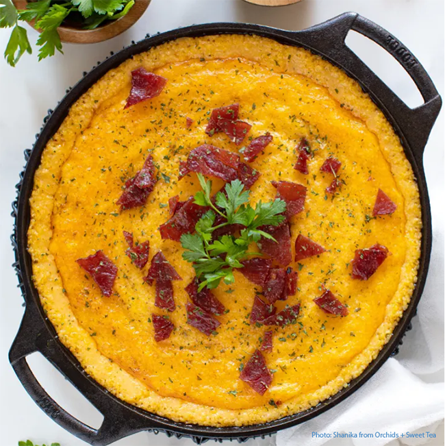 Cheesy Baked Grits with Bacon Cruising Compass