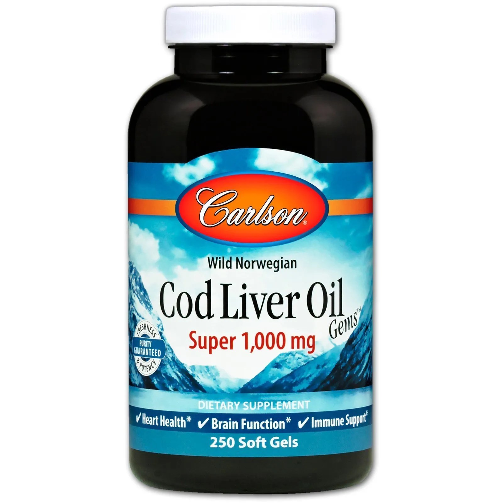 Carlson Labs, Wild Norwegian Cod Liver Oil Gems, Super