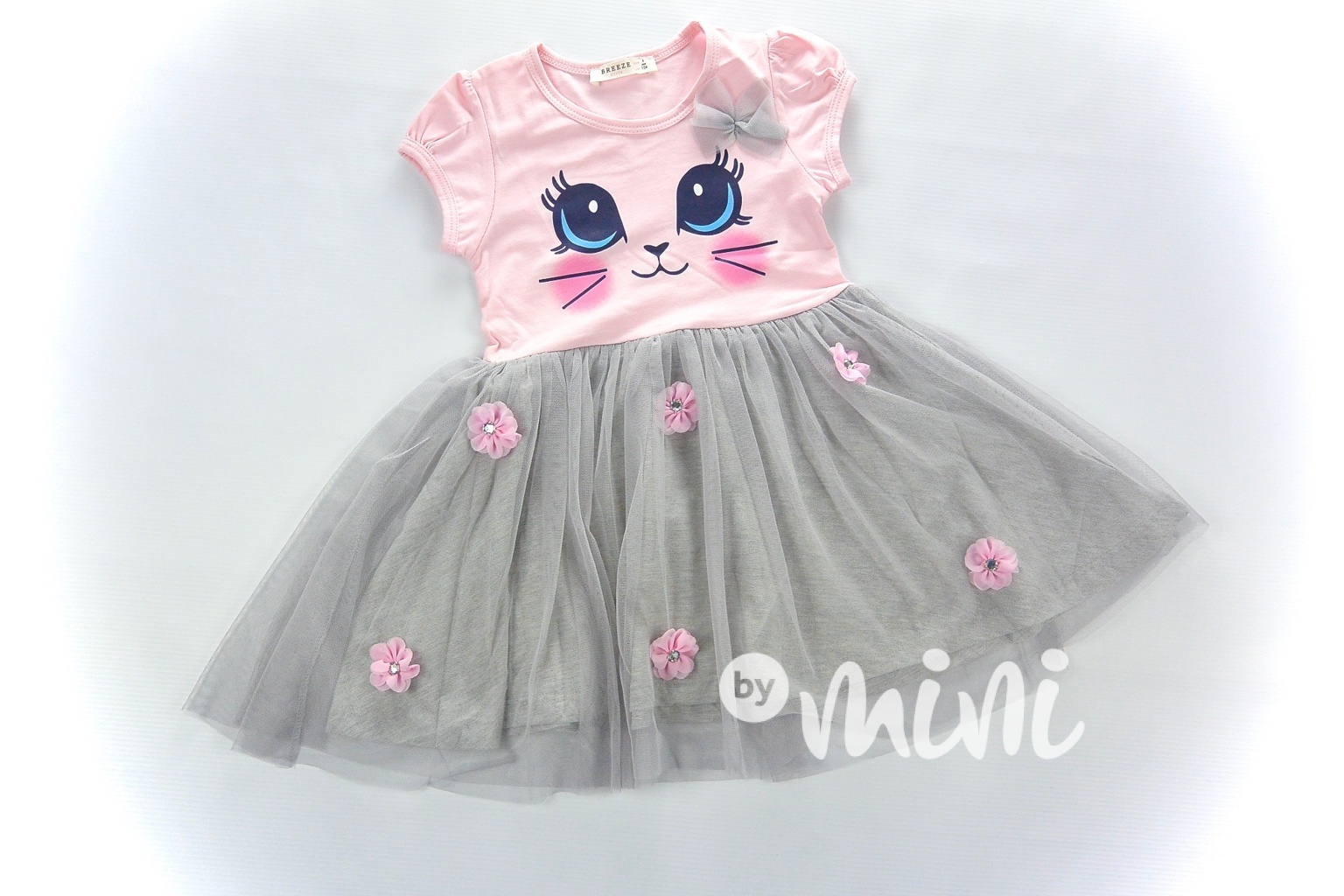 Cute cat dress pink Skladem ByMini.cz