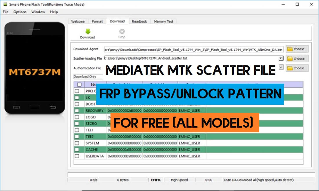 Download MediaTek Scatter File All MTK FRP Pattern