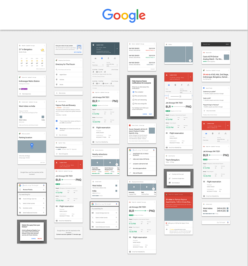 Google Now UI Kit Bypeople