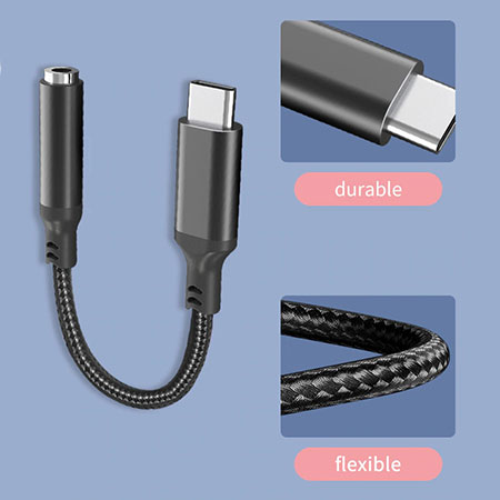USB Type C to 3.5mm Headphone Jack Digital Audio Converter - ByteCable