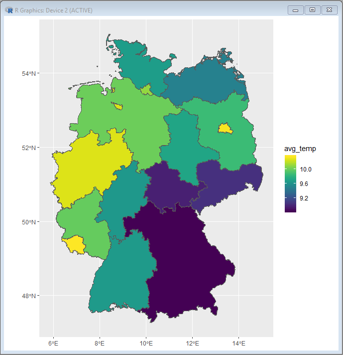 Average Temperature In Germany Map Timeseries Databases Part 4 Generating Choropleth Maps with