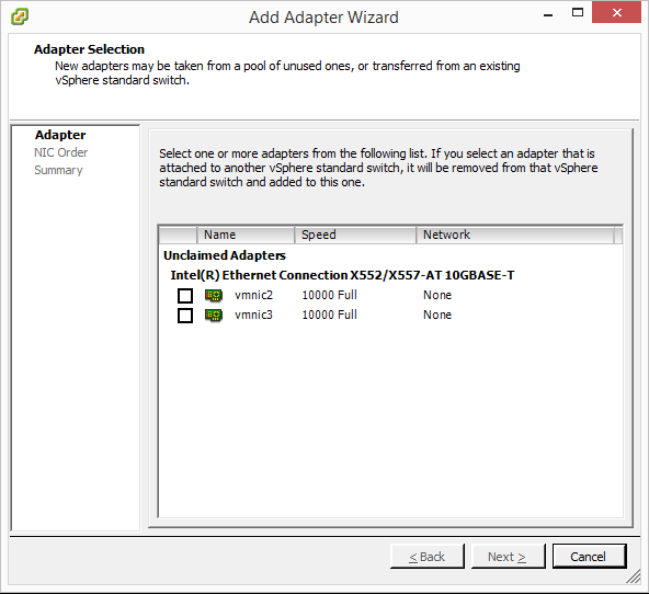 Intel X552/X557AT Network Adapter Driver Installation on VMware ESXi