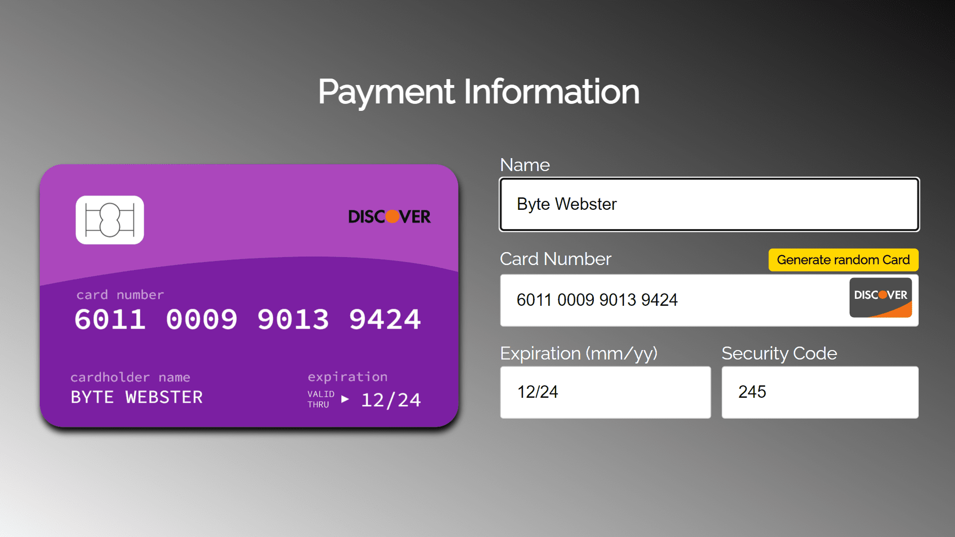 Design A Credit Card UI using Detail Form with Javascript & CSS