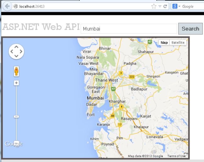 Using Google Maps in  API