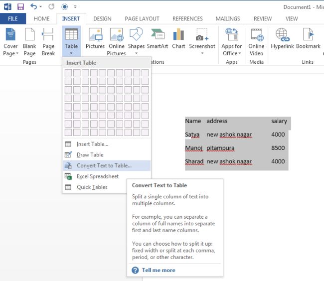 Convert text into table in word 2013 passaflash