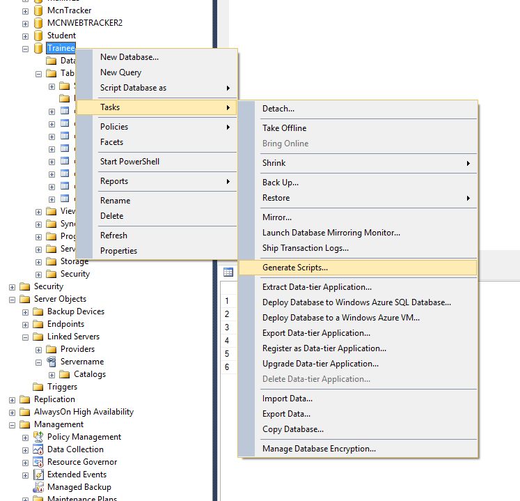 Generate Database Script In SQL Server