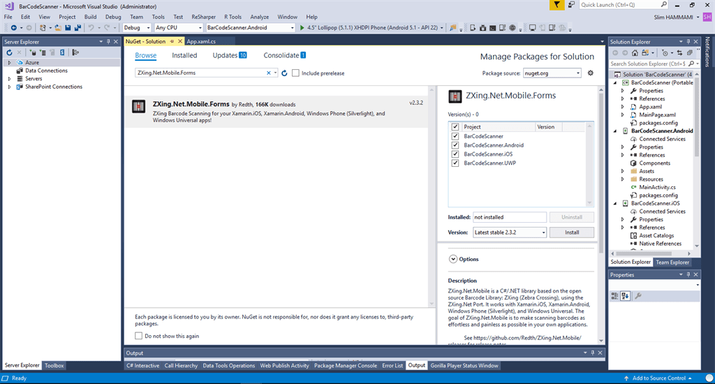 QrCode / BarCode Scanner And Generator For Xamarin.Forms Using Zxing Nuget