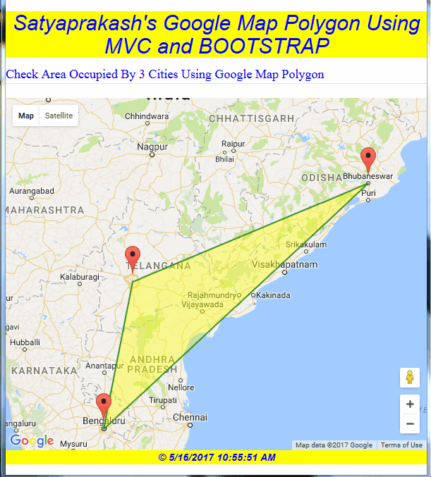 Google Maps Polygon With Animated Marker Using Bootstrap
