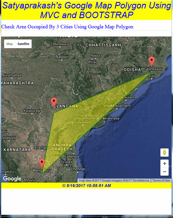 Google Maps Polygon With Animated Marker Using Bootstrap