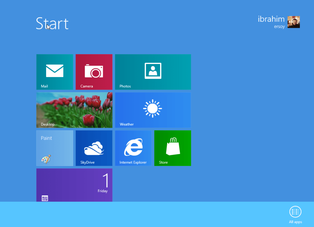 Displaying Apps List in Windows 8
