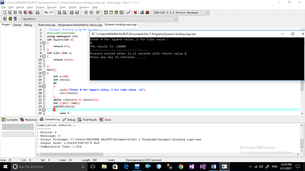 OOPs Dynamic Binding Program Using C++