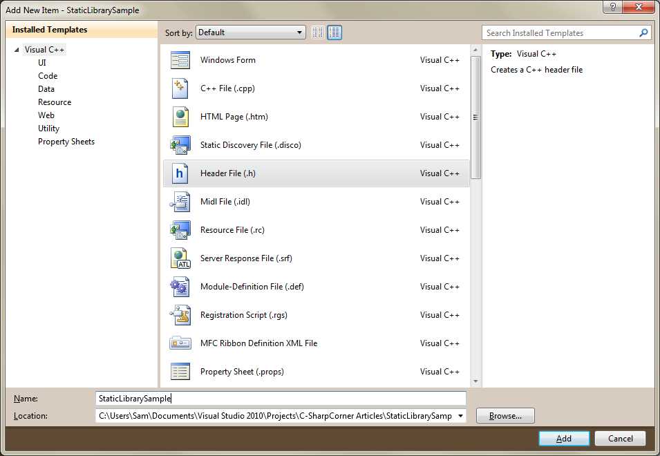 The Basics of Creating a Static Library Using Visual C++