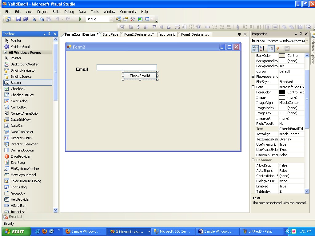 Sample Windows Forms Application in