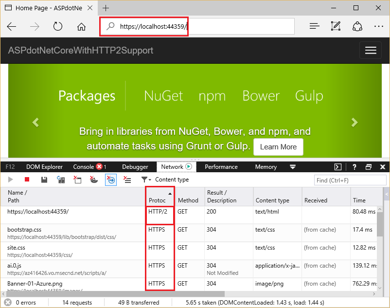 Creating HTTP/2 Supported Website With Core and Hosting In