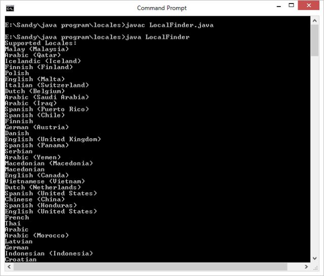 Implementation of Internationalization in Java Using Locale Class