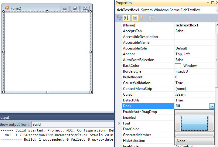 Creating an MDI Child Form in C