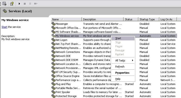 Windows Service in C#