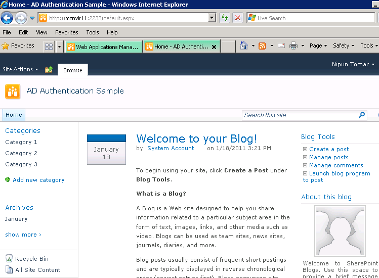 Sharepoint 2010 Form Based Authentication Using Active Directory