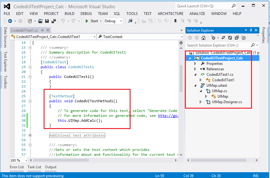Coded UI Test in Visual Studio 2012