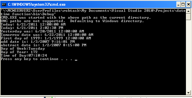 DateTime in C