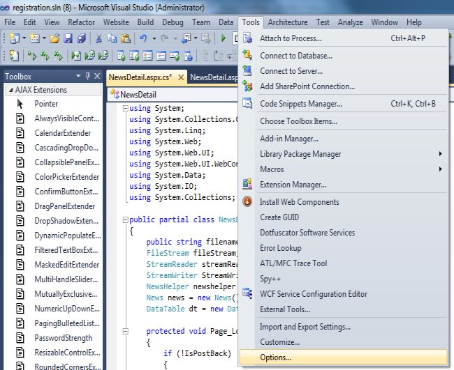 Display Line Numbers in Visual Studio 2010 Editor