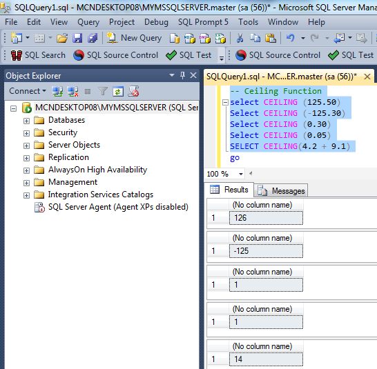 Mathematical Numeric Functions in SQL Server 2012