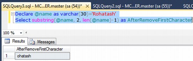 Removing the First and Last Character From a Table Column in SQL Server 2012