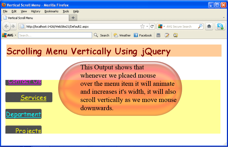 Vertical Scrolling Menu in using jQuery