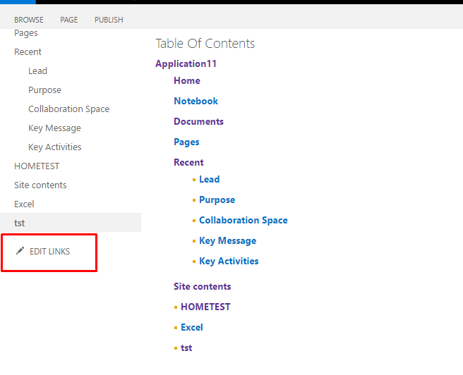 Add Table Of Contents part In SharePoint Online Site