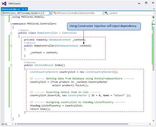 Binding Dropdown List With Database In Core MVC