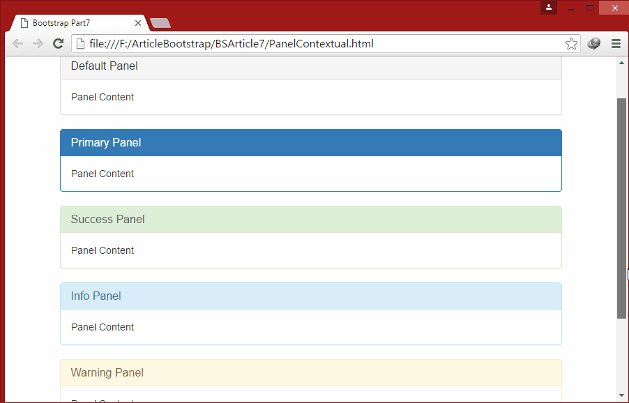 Bootstrap For Beginners Part Seven (Bootstrap Panels)