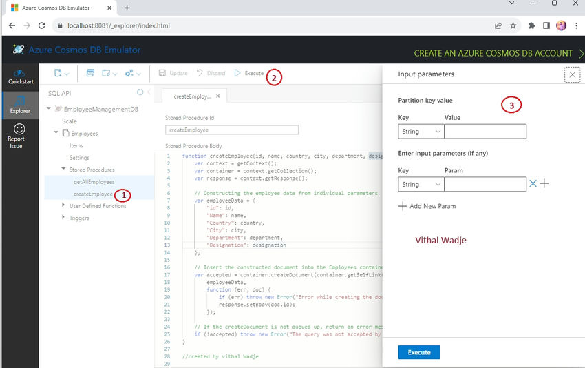 CRUD Stored Procedures in Azure Cosmos DB