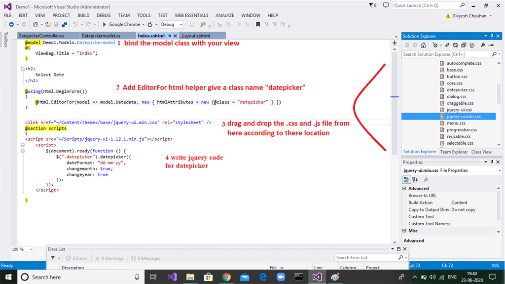 Easy Way To Use Datepicker In MVC