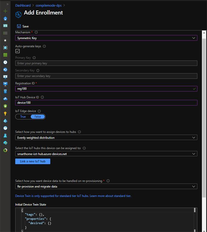 Device Enrollments Using Azure IoT Hub Device Provisioning Service