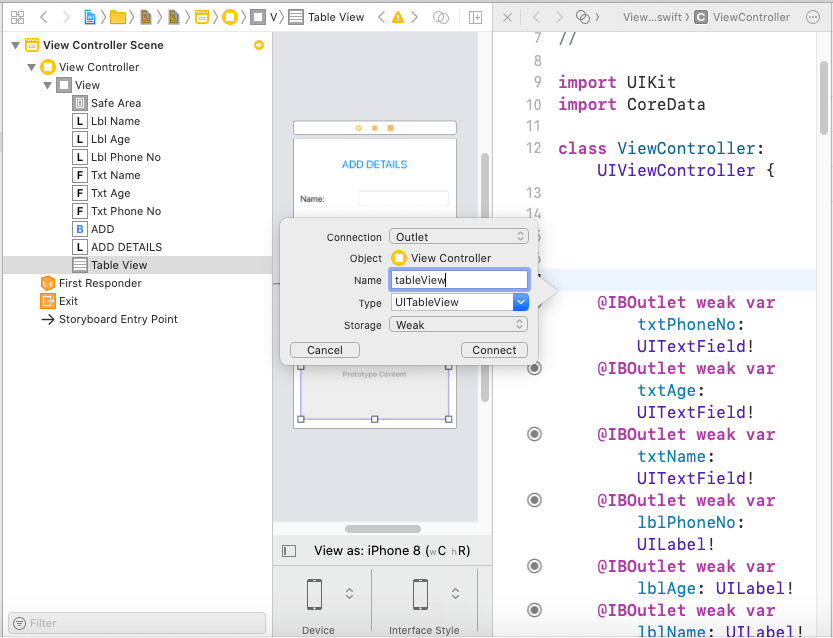 Display The Records Added Into The Database On Tableview