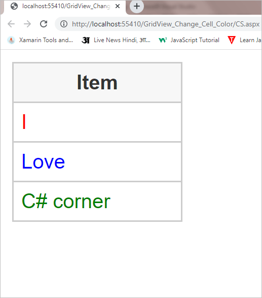 Change GridView Cell Text Color Using C