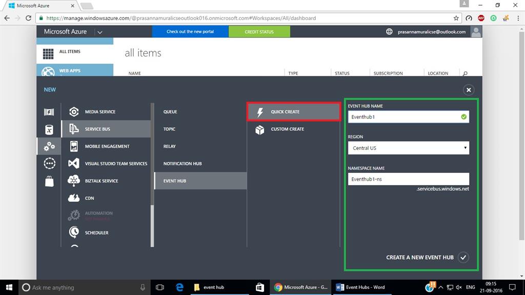 Event Hubs In App Service Using Azure