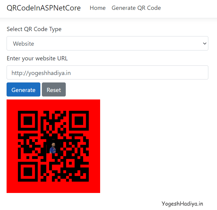 Generate QR Code In Core MVC