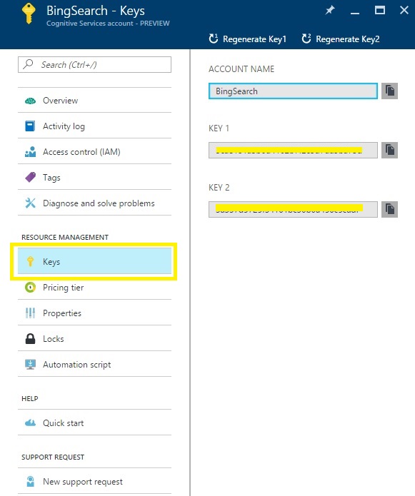 How To Create Microsoft Cognitive Service Bing Search APIs On Azure Portal How To Create Microsoft Cognitive Service Bing Search APIs On Azure Portal