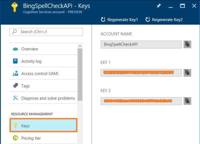 How To Create Microsoft Cognitive Service Bing Spell Check API On Azure How To Create Microsoft Cognitive Service Bing Spell Check API On Azure