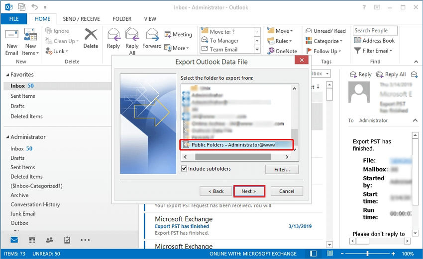 How to Export Exchange Public Folder to PST?