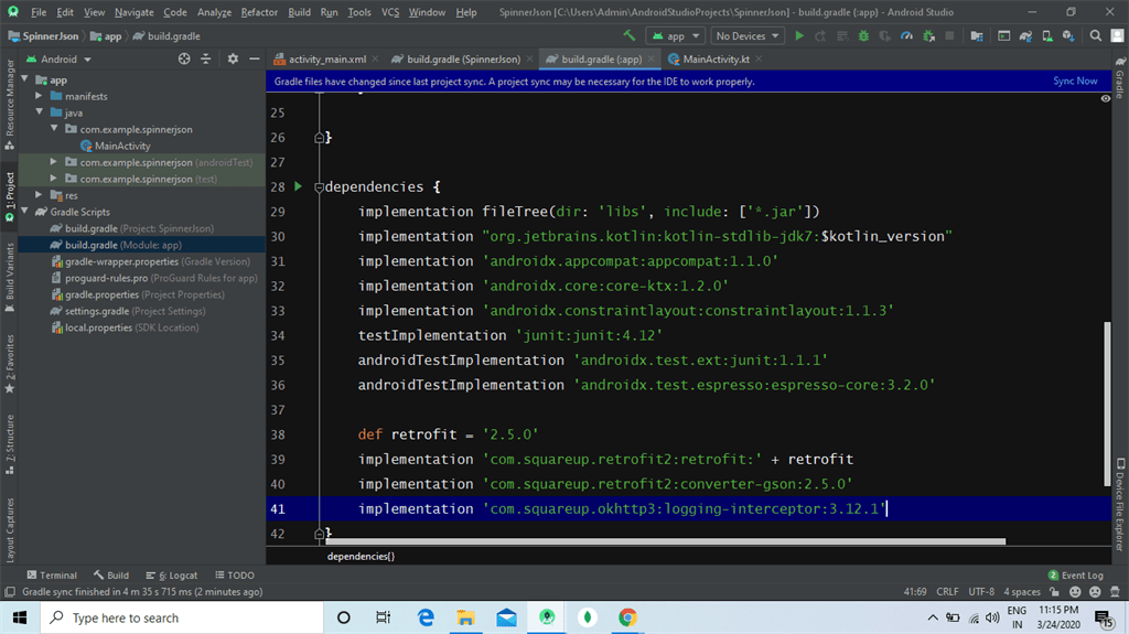 How We Can Search Spinner Item Using Kotlin In Android Studio